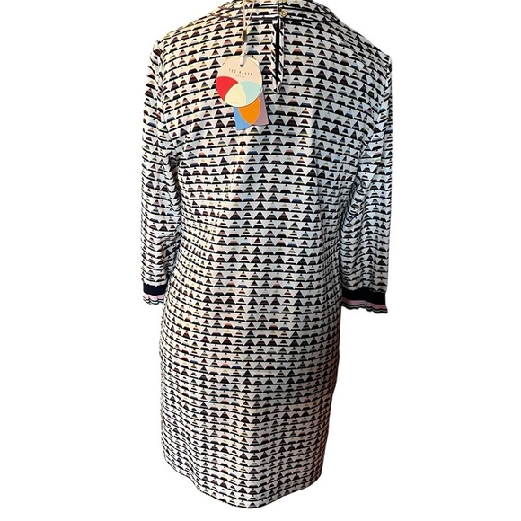 NWT Ted Baker sz 2 Karleen triangle print polyester shift dress $295 - Picture 8 of 16